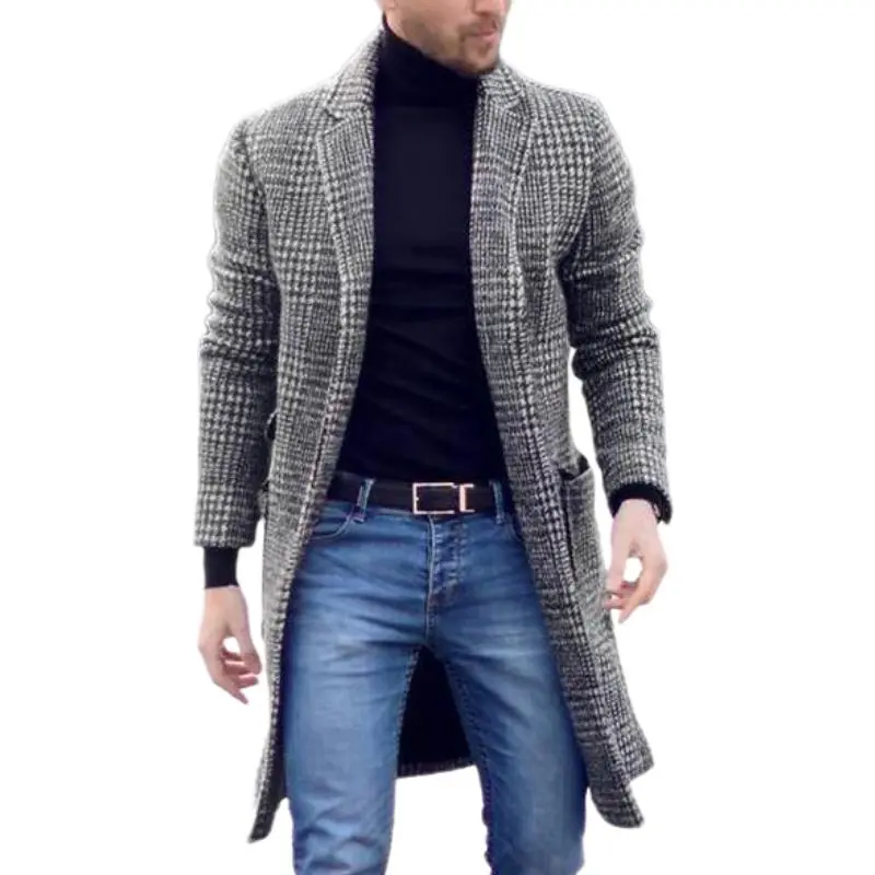 Structured Long Plaid Coat