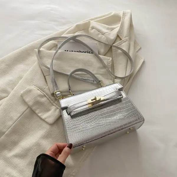 Foldover Compact Square Crossbody Bag