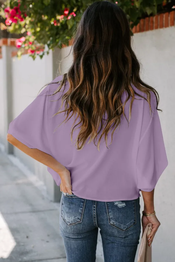 Purple Draped Blouse