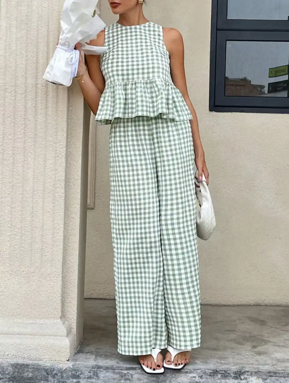 Sleeveless Top Pants Two Piece Set