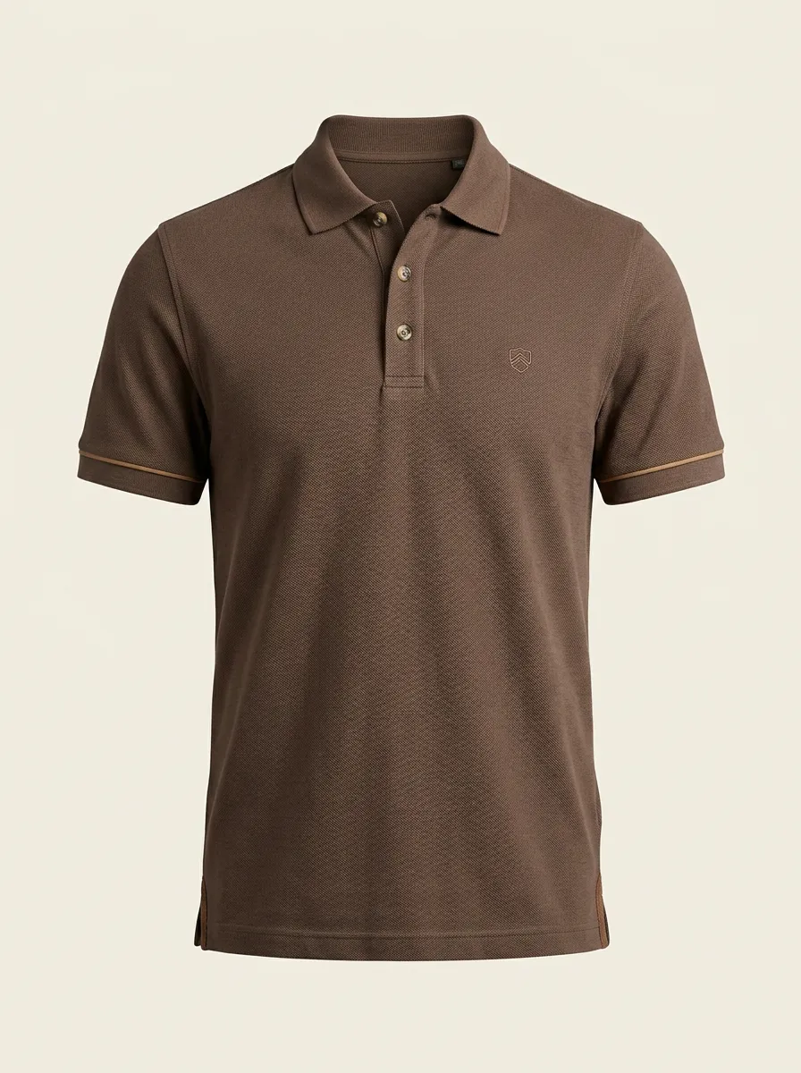 Modern Shield-Detail Men's Polo Shirt