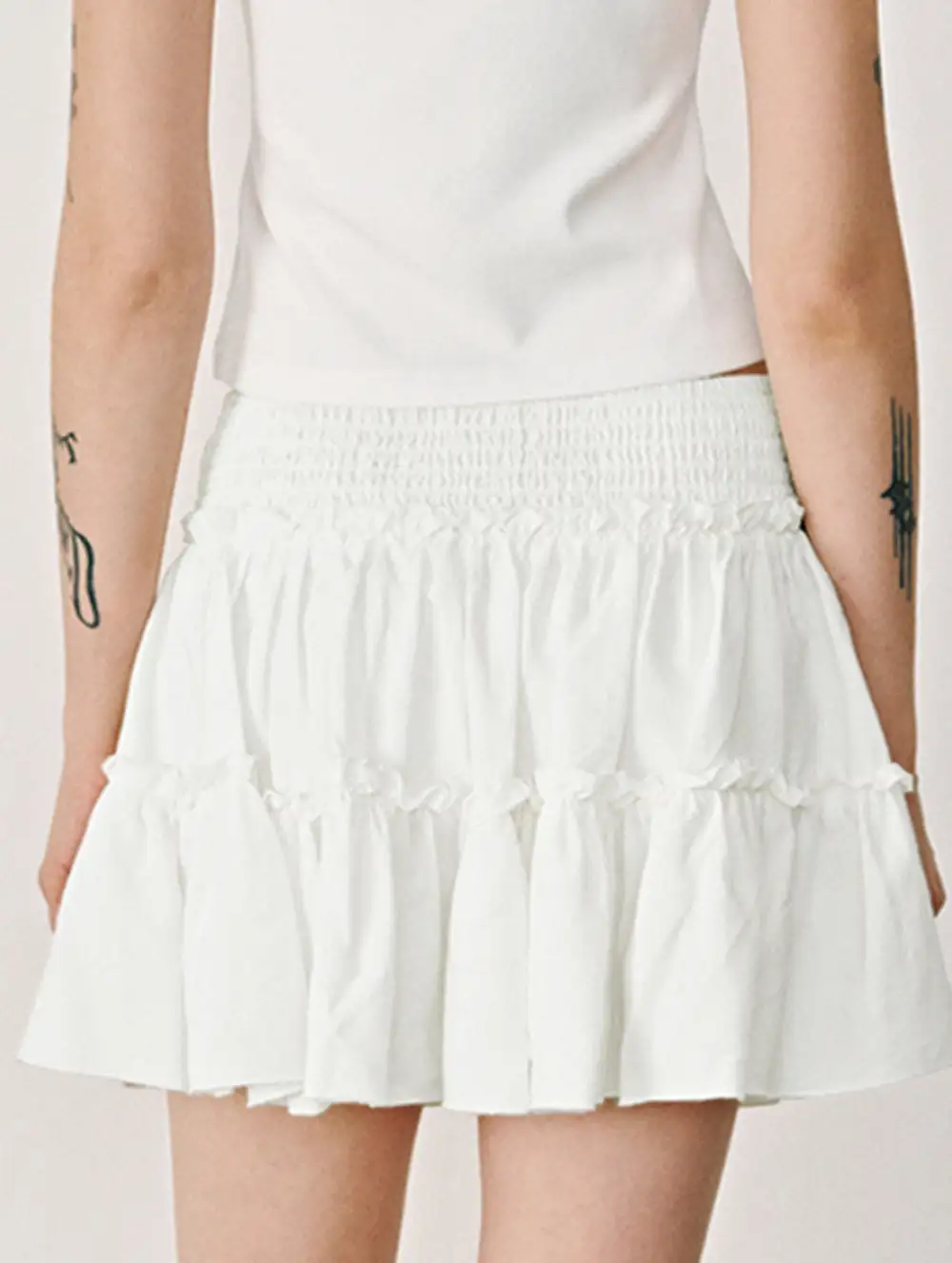 Elastic Waist Midi Skirt