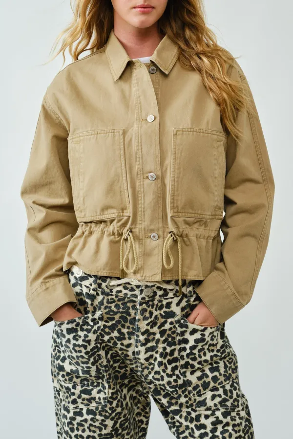 Easygoing Drawstring Utility Jacket
