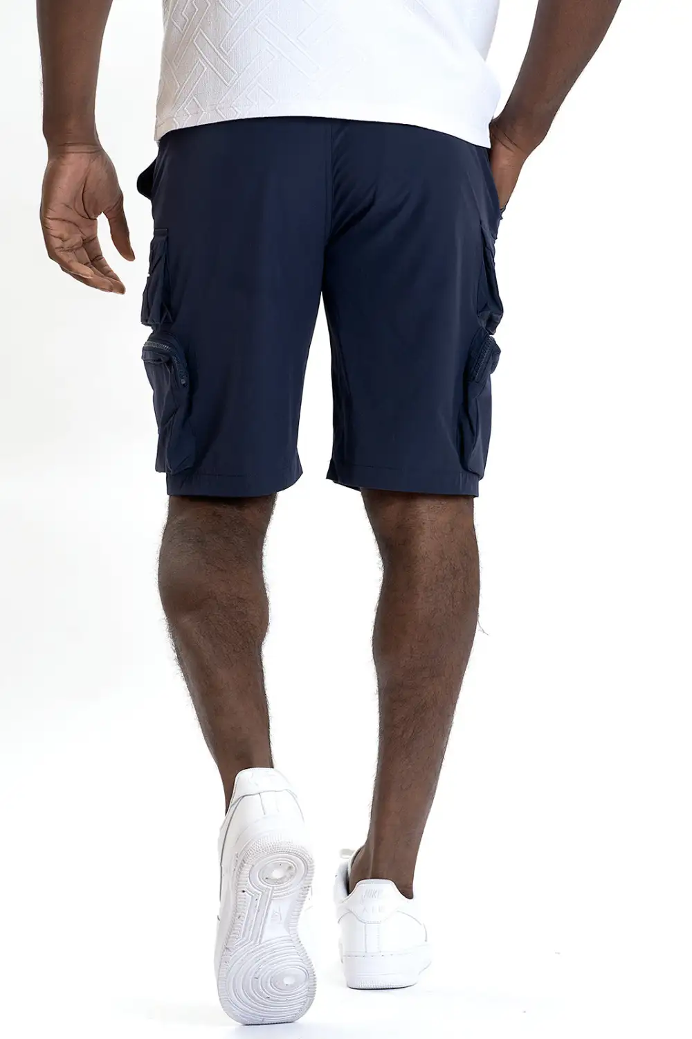 Structured Nylon Spandex Cargo Shorts