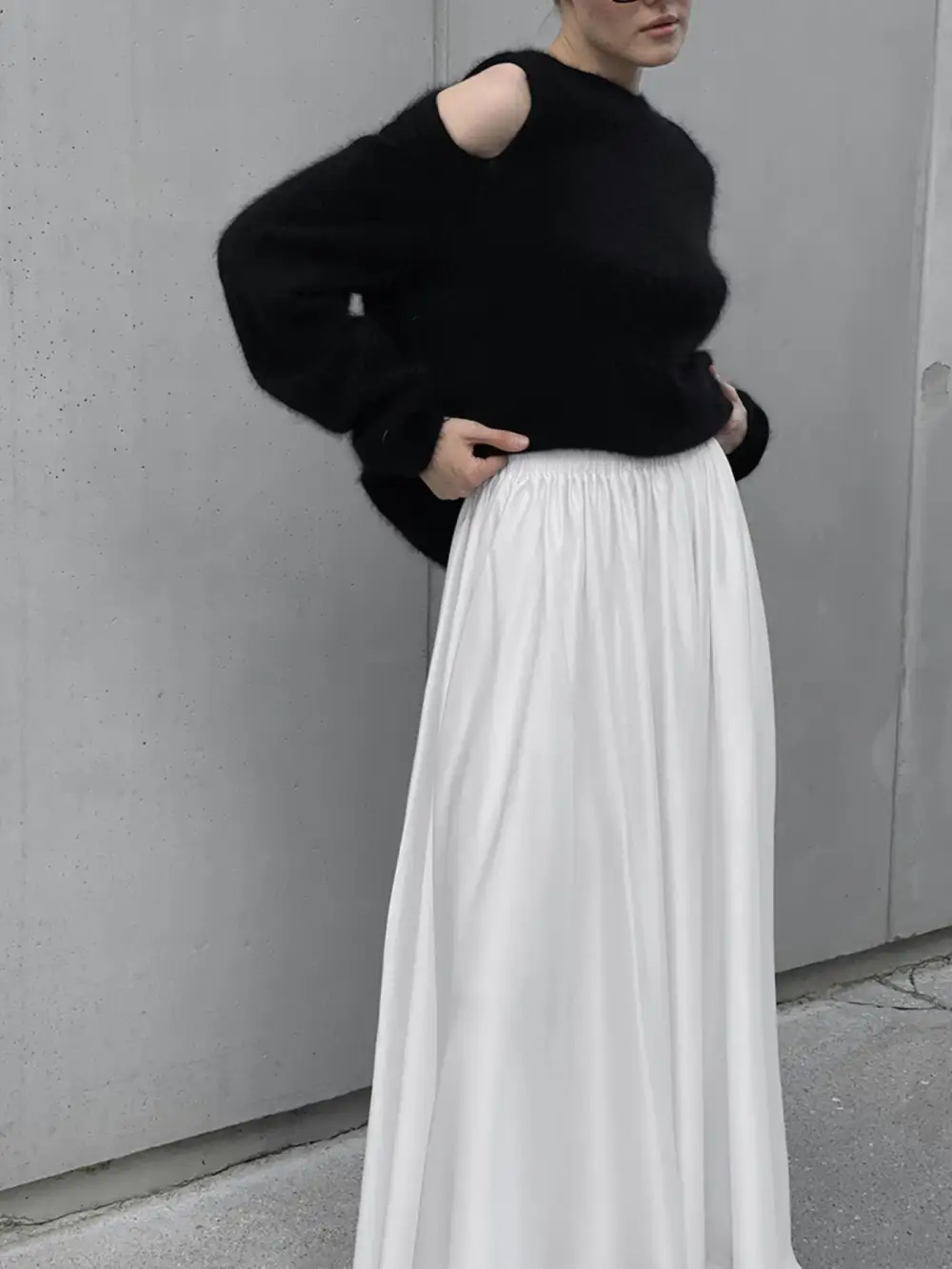 Casual Pocket Detail Elastic Skirt