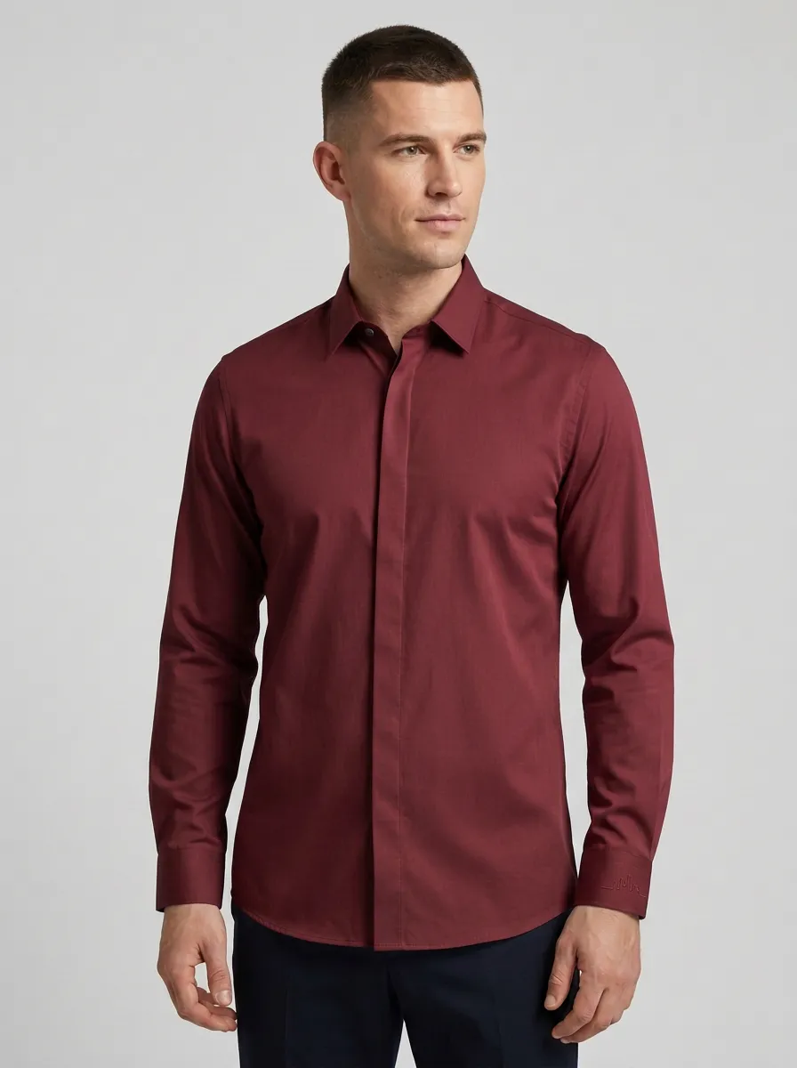 Men's Non-Iron Cotton City Skyline Cuff Printed Shirt