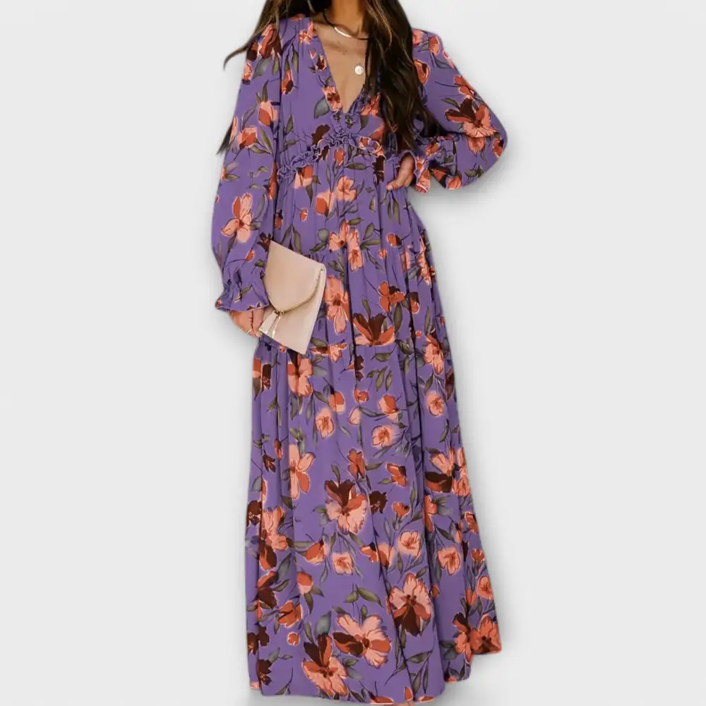Pleated Flowing Casual Dress