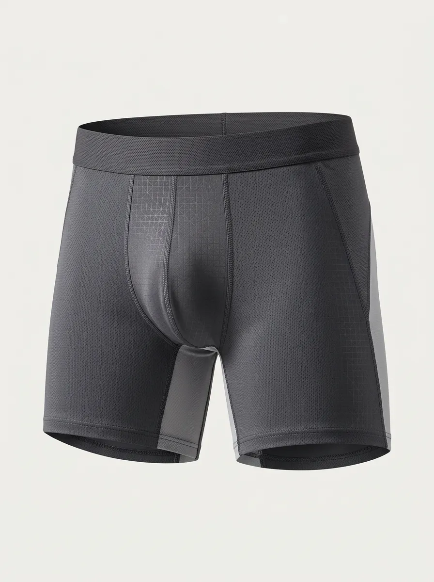 Men's Charcoal Grey Contrast Panel Boxer Briefs