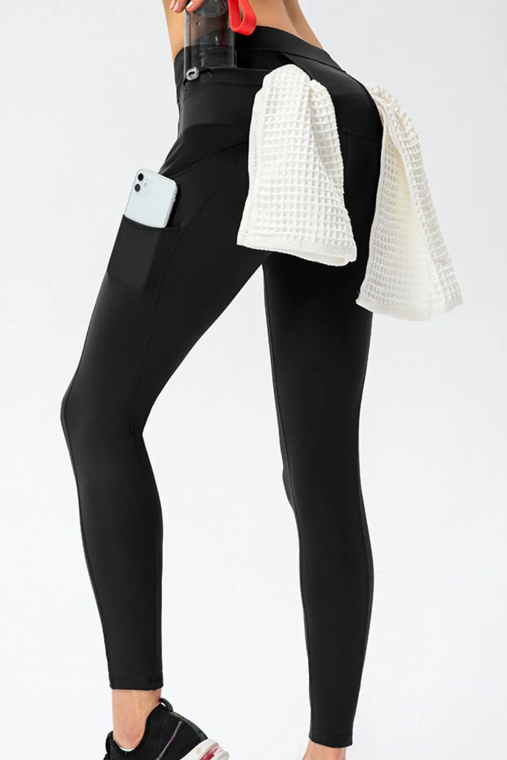 Slim Fit High Waist Long Sports Pants With Pockets