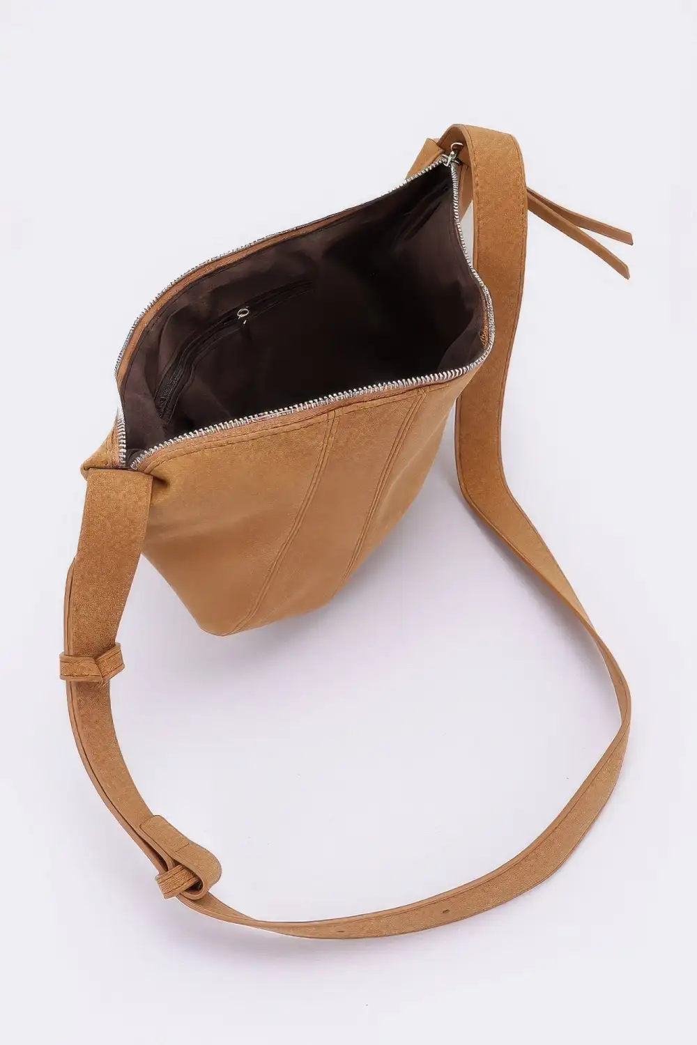 Faux Suede Croissant Bag