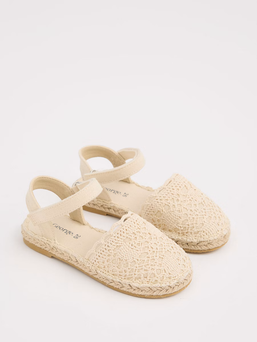 Beige Crochet Style Espadrille Sandals detail 2