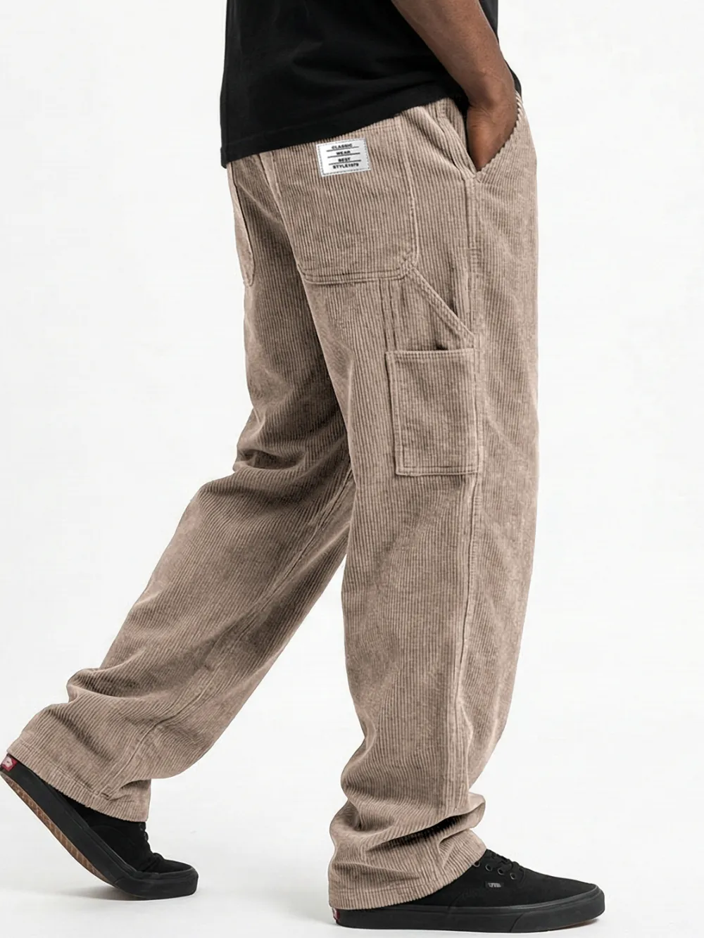 Layered Corduroy Pocket Pants