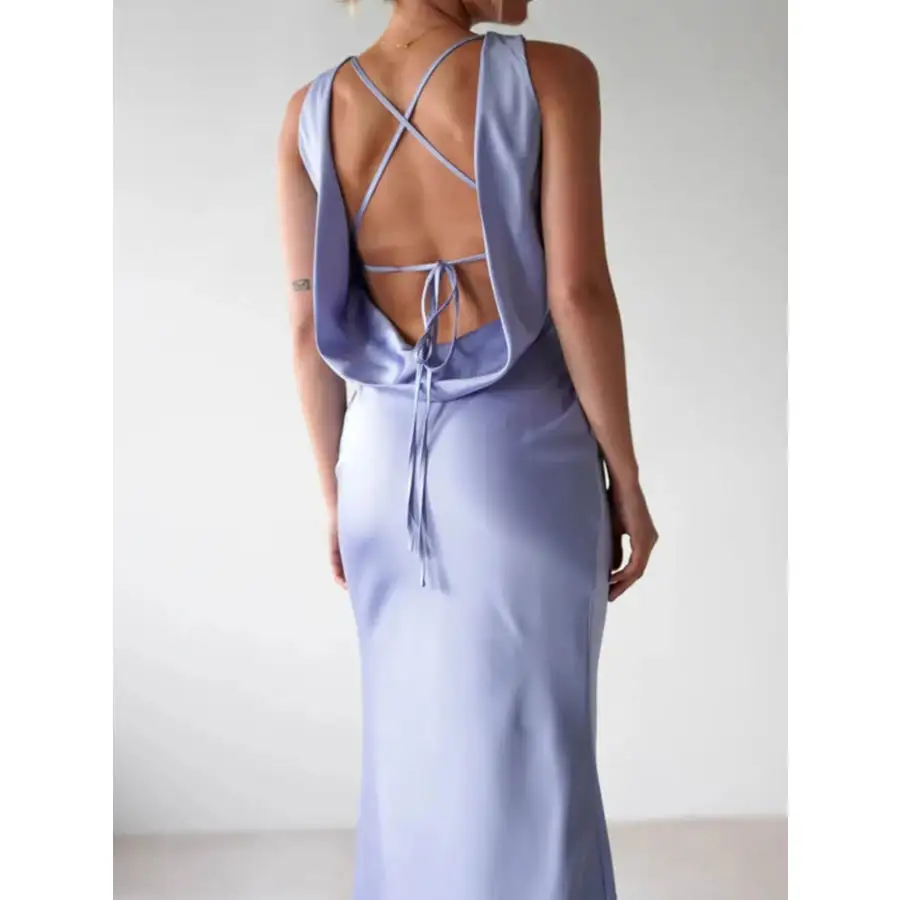 Satin Sleeveless Maxi Dress