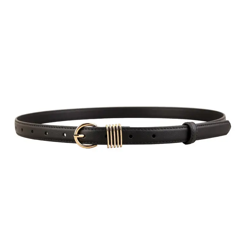 Relaxed Skinny Leather Belt with Buckle