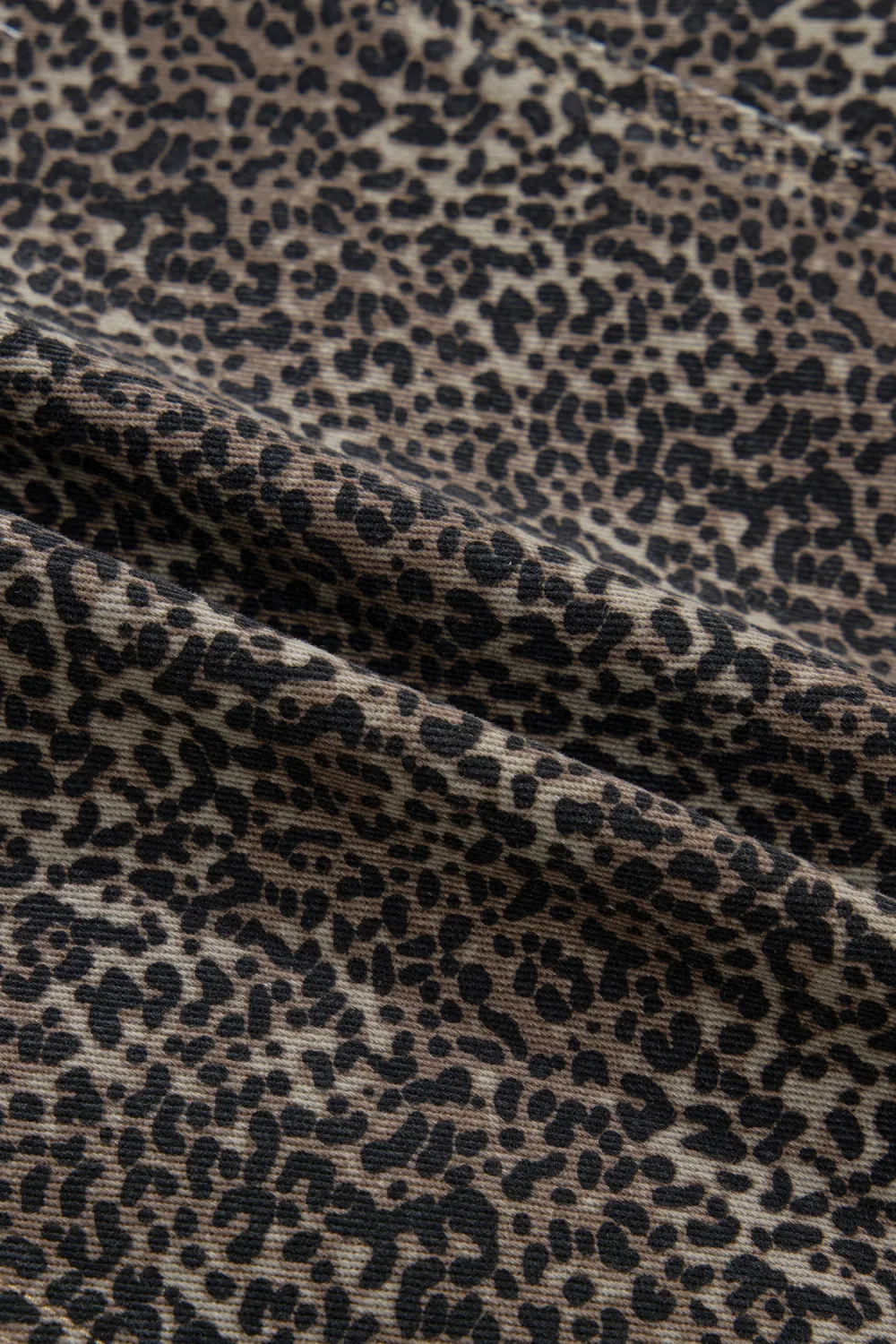 Brown Leopard Print Slim Denim Vest
