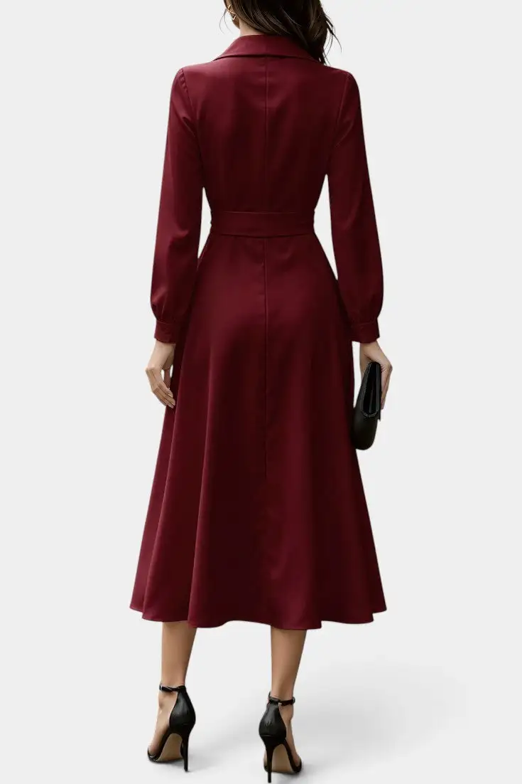 Satin Wrap Midi Dress