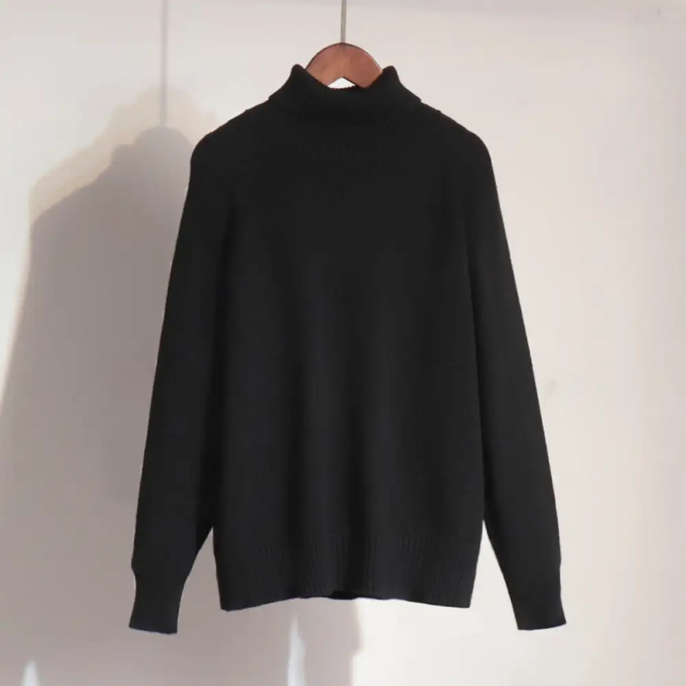 Detail-Rich Women's Knit High-Neck Relaxed Sweater