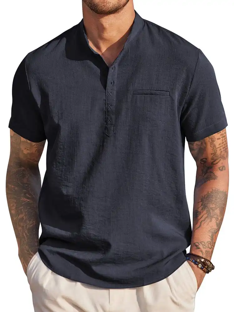 Soft Weave Henley Woven Shirt