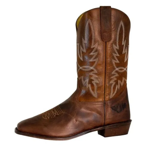 Washed Pull On Men's Denim Boots