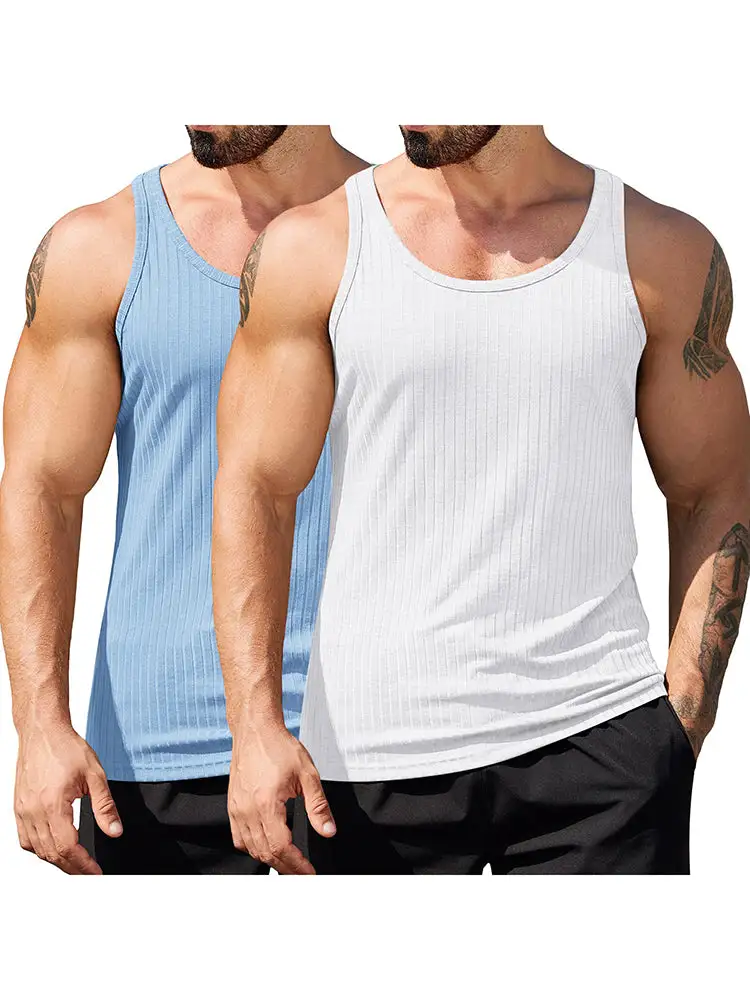 Gym Muscle Packs Ribbed Knit Tank Top