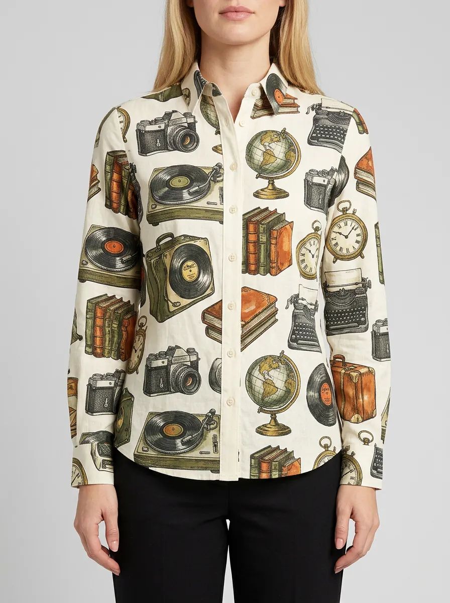 Women's Vintage Hobby Lover Retro Objects Retro Graphic Shirt