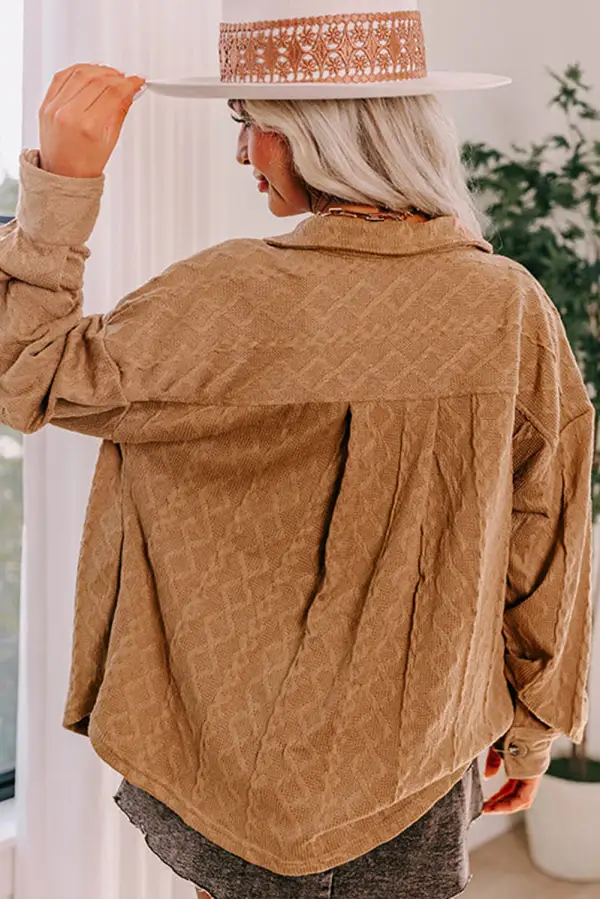 Cable Knit Flap Pocket Shirt Jacket