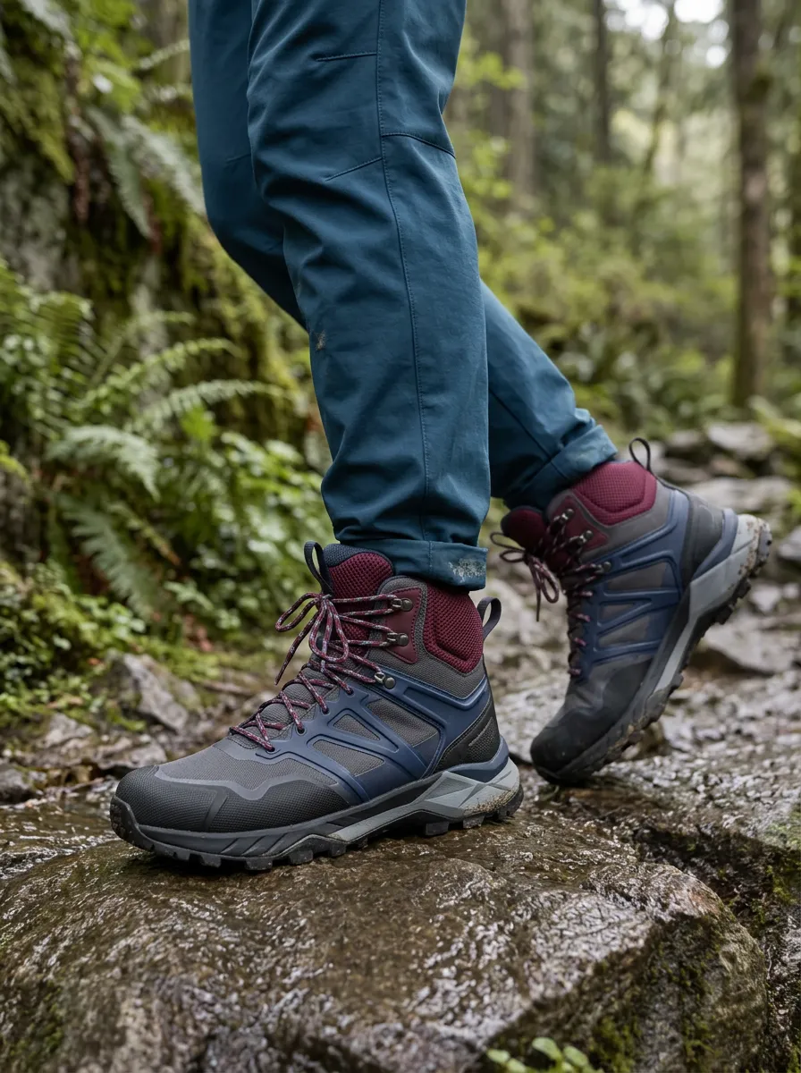 Men's Hiking Outdoor Adventure Mountain Pattern Printed Boots