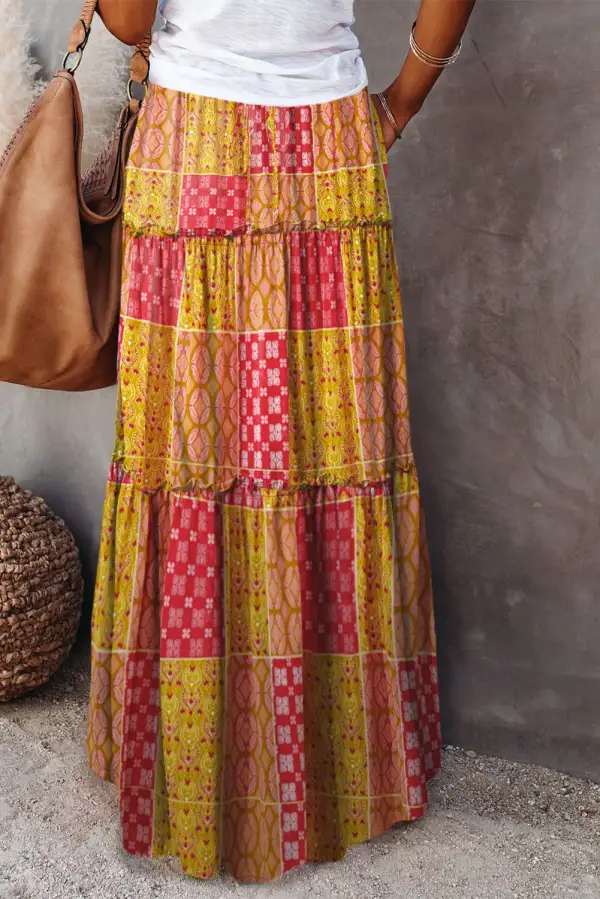 Wearable Printed Pocket Detail Skirt