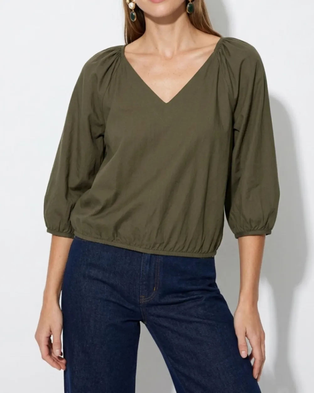 Elastic Puff Sleeve Blouse