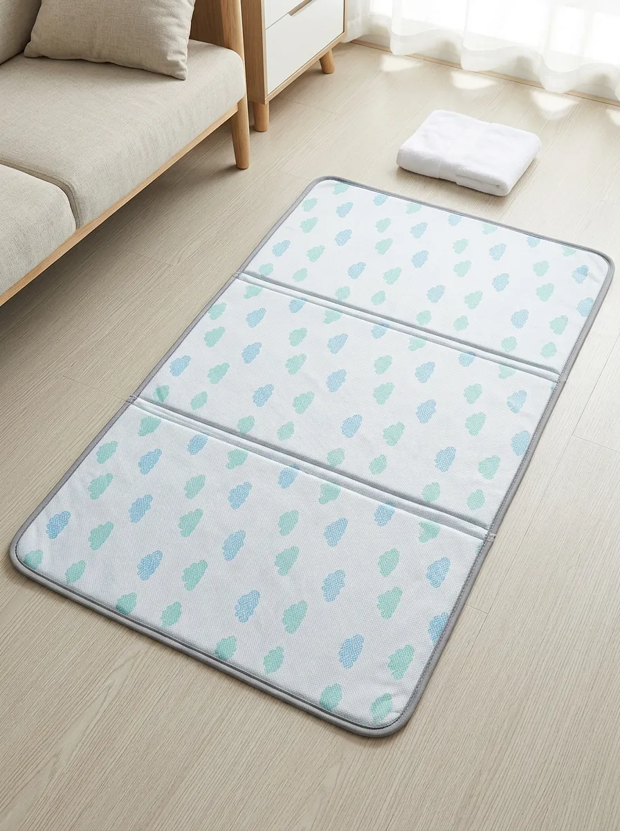 Blue Cloud Print Cooling Mat