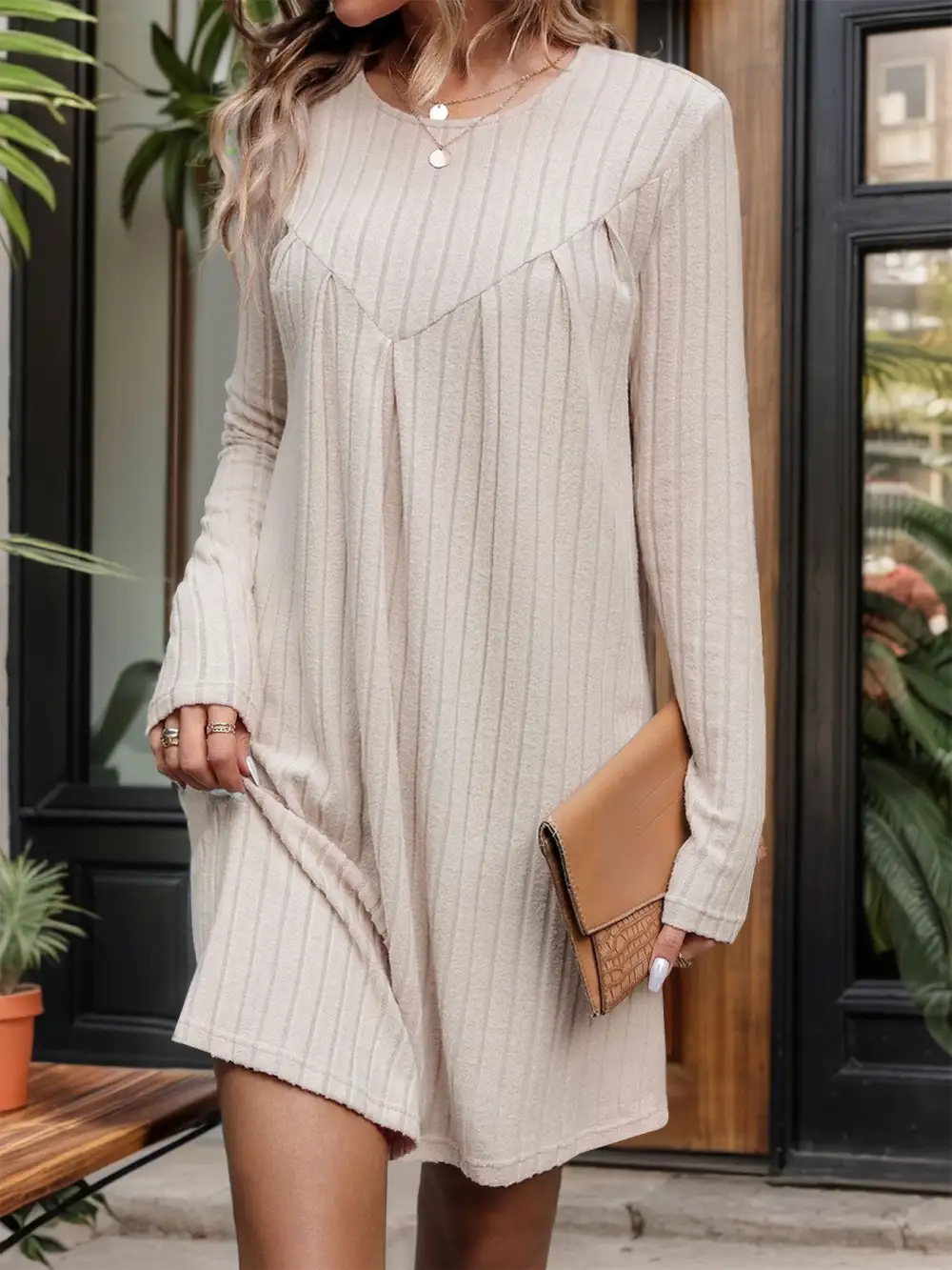 Elowen Relaxed Ribbed Mini Dress