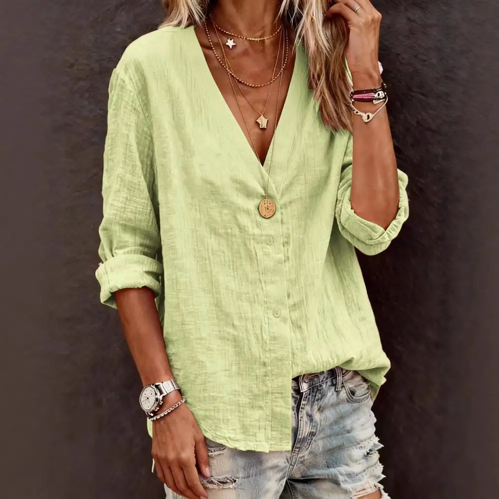 Tailored V-Neck Blouse