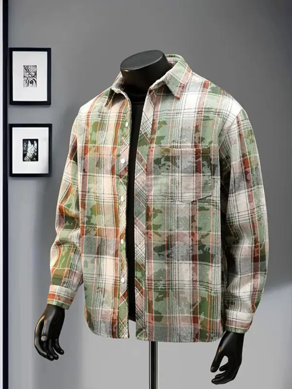Cotton Plaid Long Sleeve Shirt