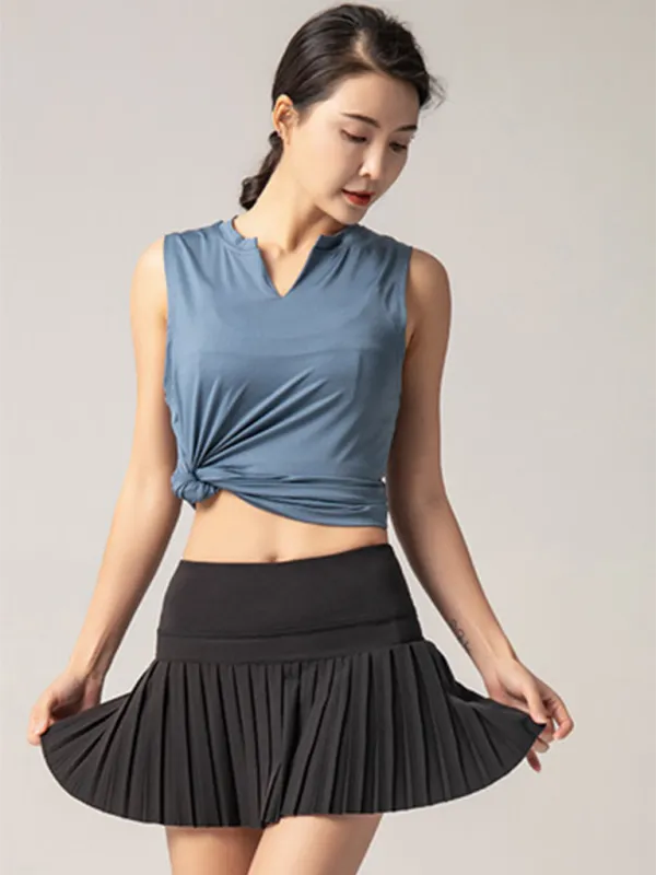 Casual Pleated Knit Skirt