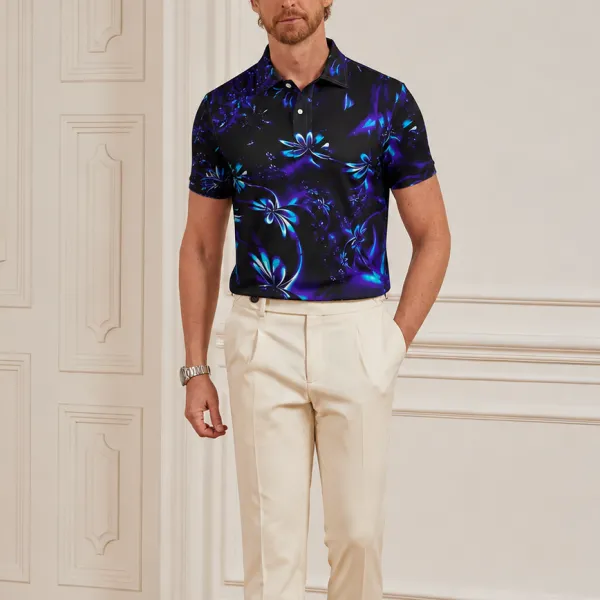 Modern Easygoing Short Sleeve Button Up Polo Shirt