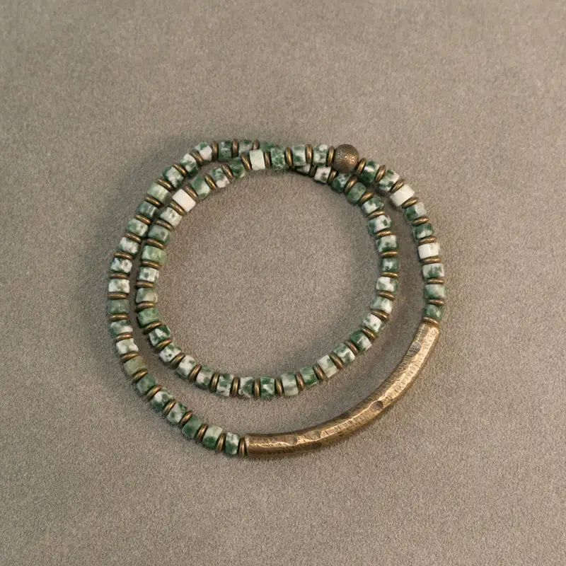 Sodalite Picture Jasper Point Stone Bracelet
