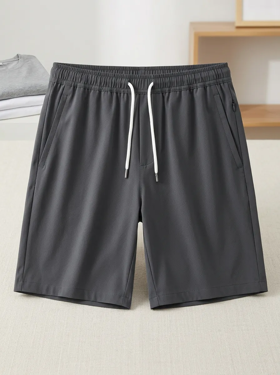 Casual Ice-Silk Elastic-Waist Stretch Shorts