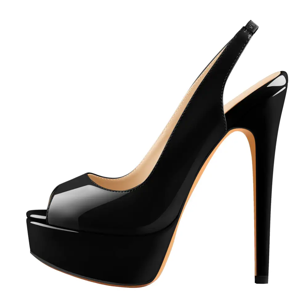 Platform Peep Toe Slingback High Heel Sandals