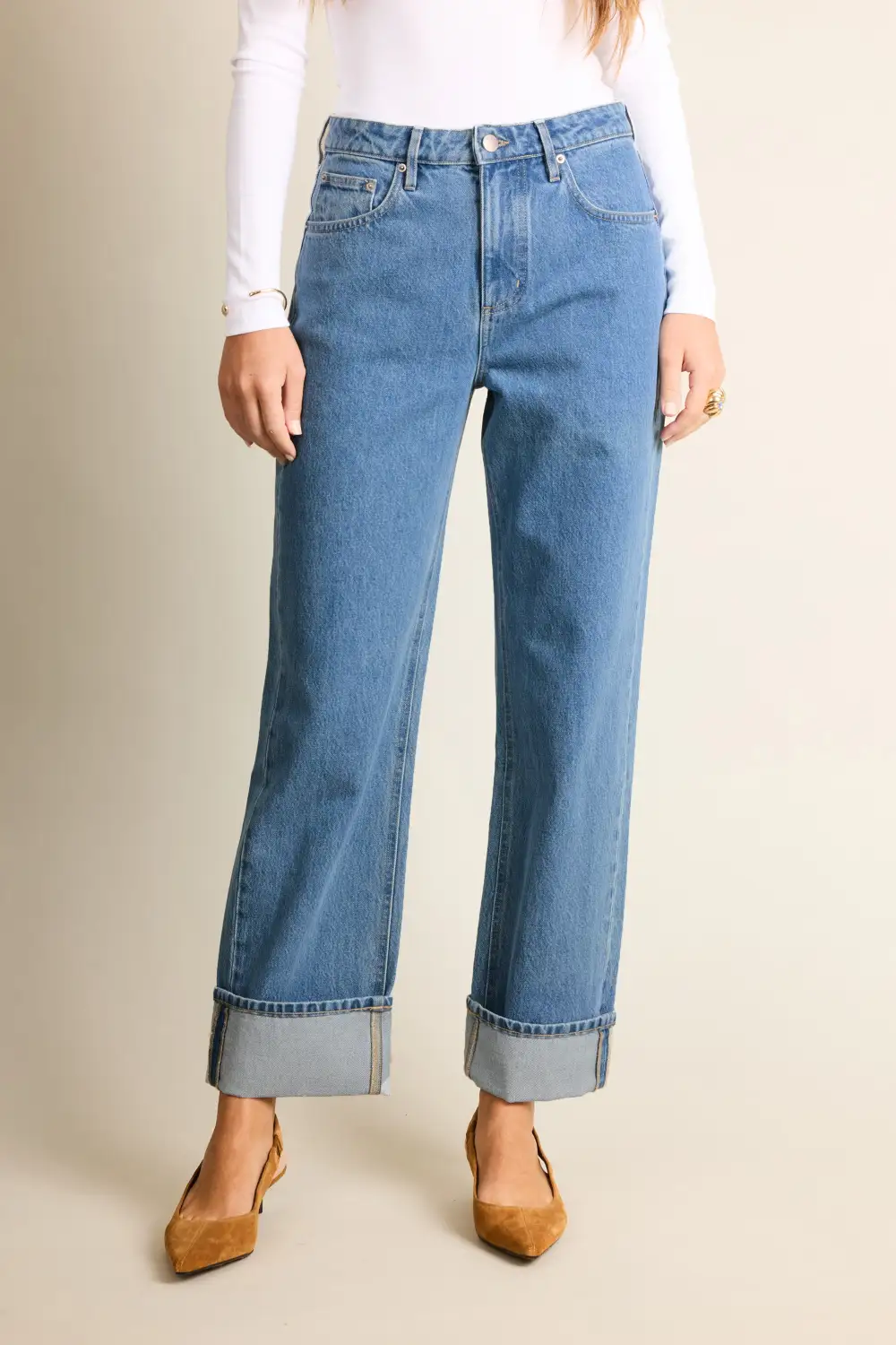Women's Classic Boyfriend Straight High Waist Jeans