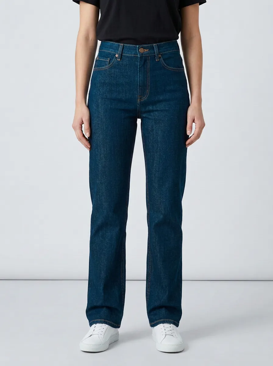 Straight-Leg High-Rise Denim Jeans