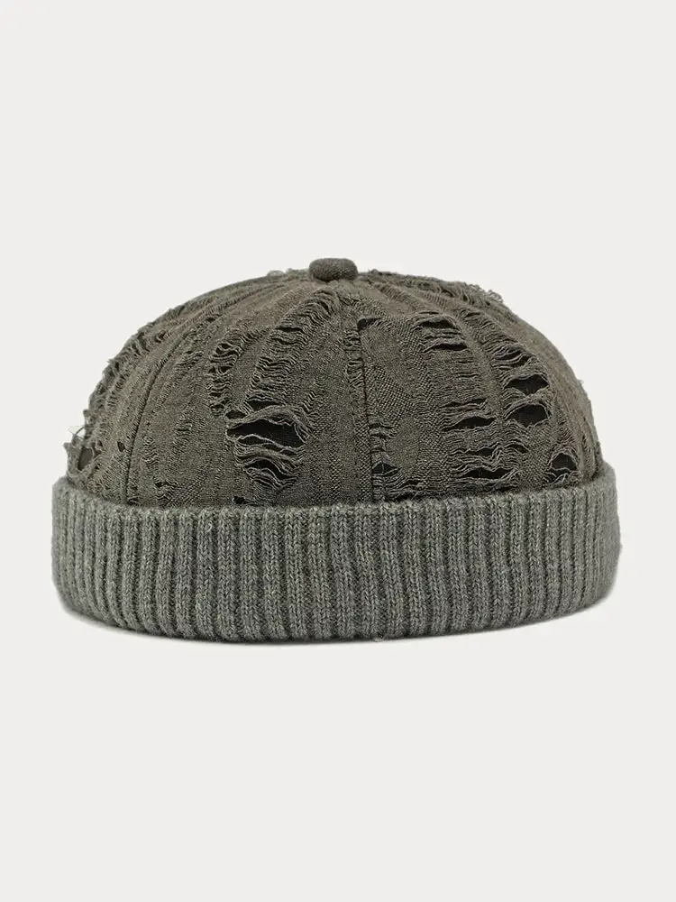 Stylish Knit Distressed Beanie Hat