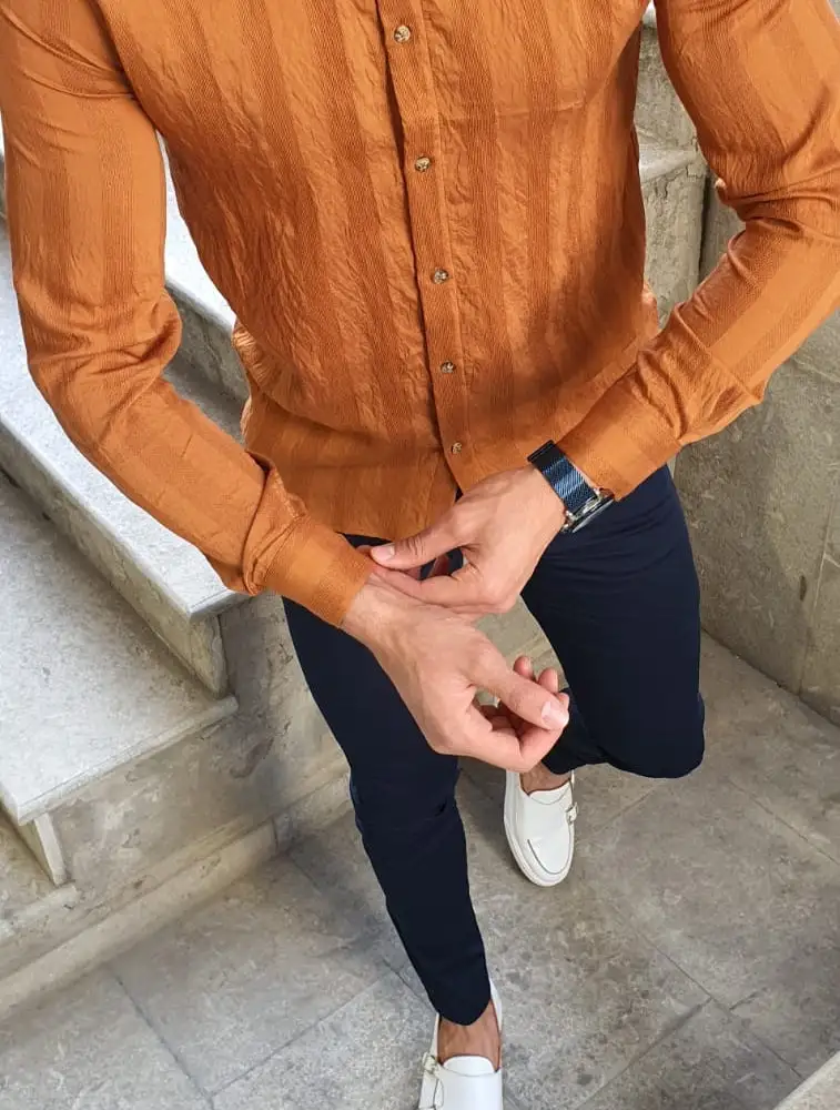 Easy Wear Slim Fit Striped Cotton Casual Shirt
