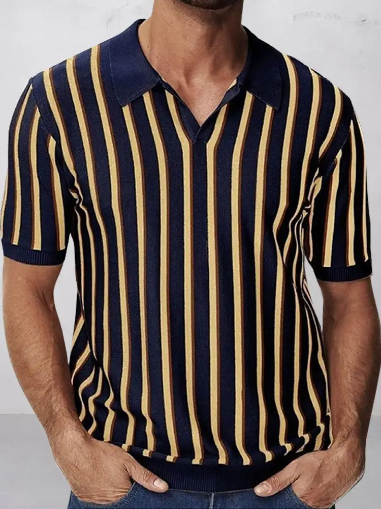 Striped Printed Polo Shirt