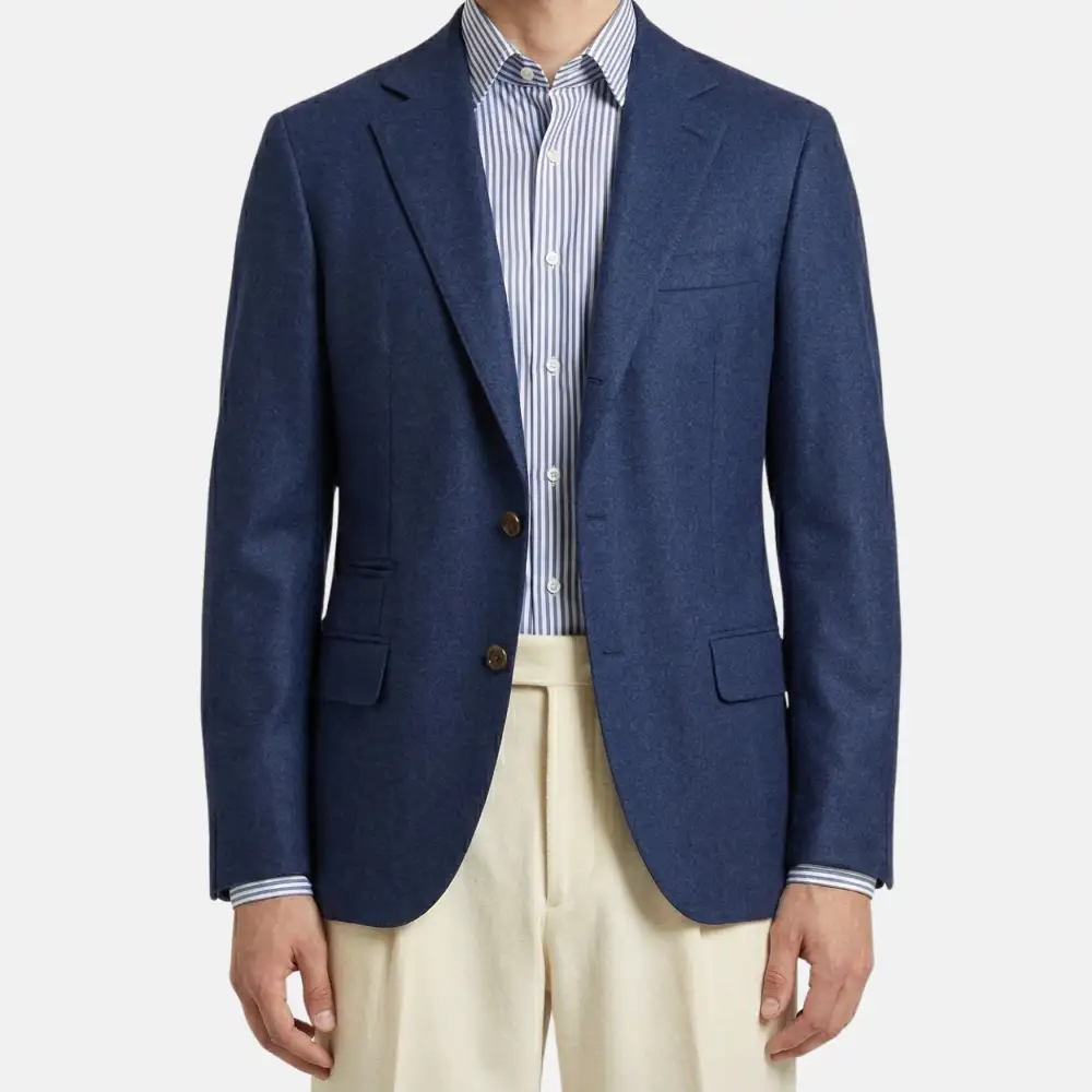 Flannel Cashmere Wool Blazer Jacket