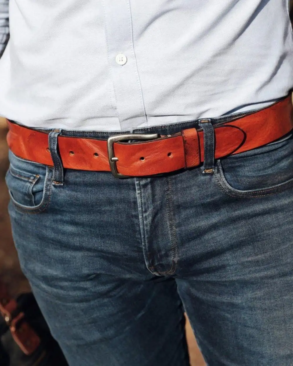 Classic Rugged Leather Waist Belt