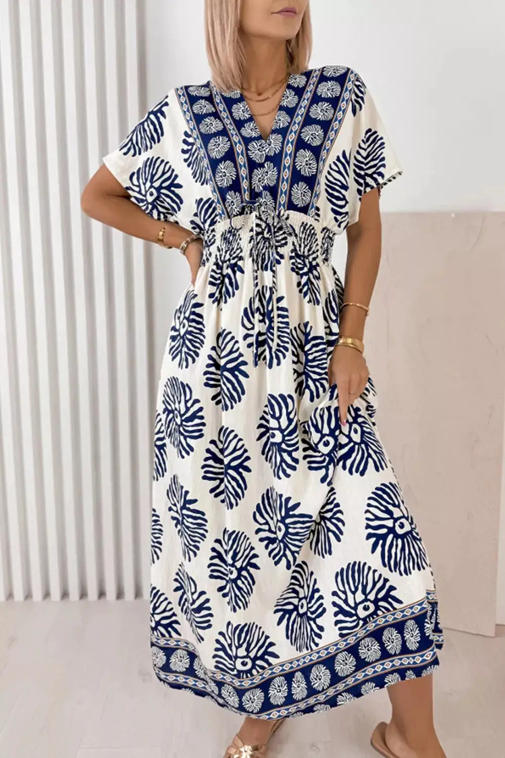 Everyday Floral Print V-Neck Dress