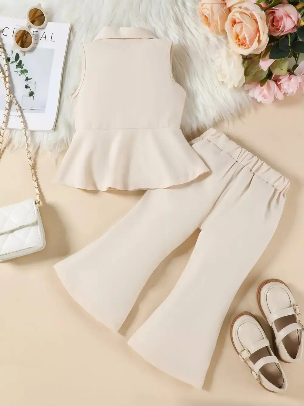 Sleeveless Blazer & Flare Pants Set