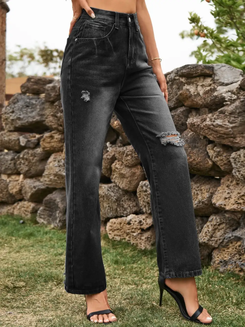 Clean Cut Drawstring Denim Jeans