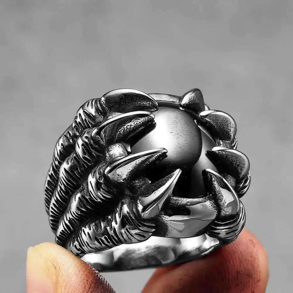 Men's Gem Dragon Claw Ring