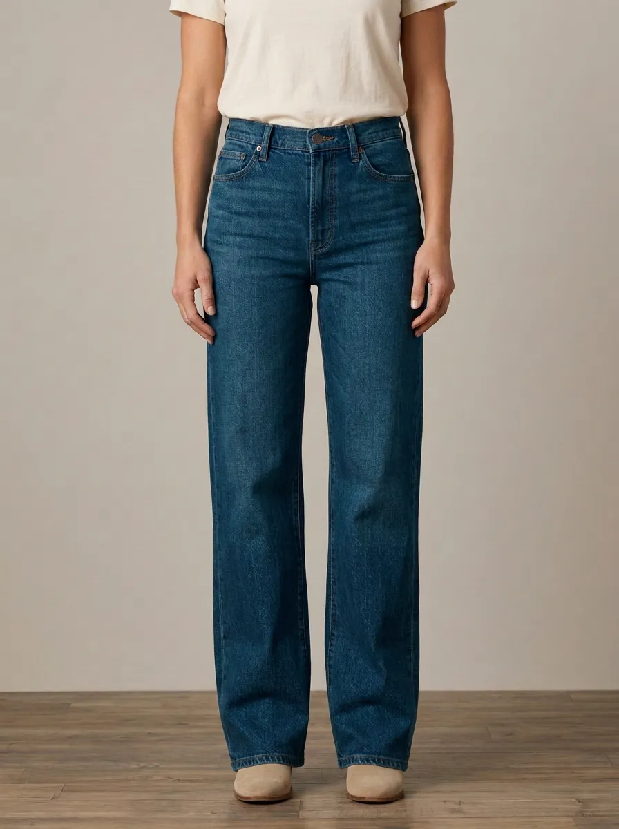 Relaxed Straight-Leg Denim Jeans